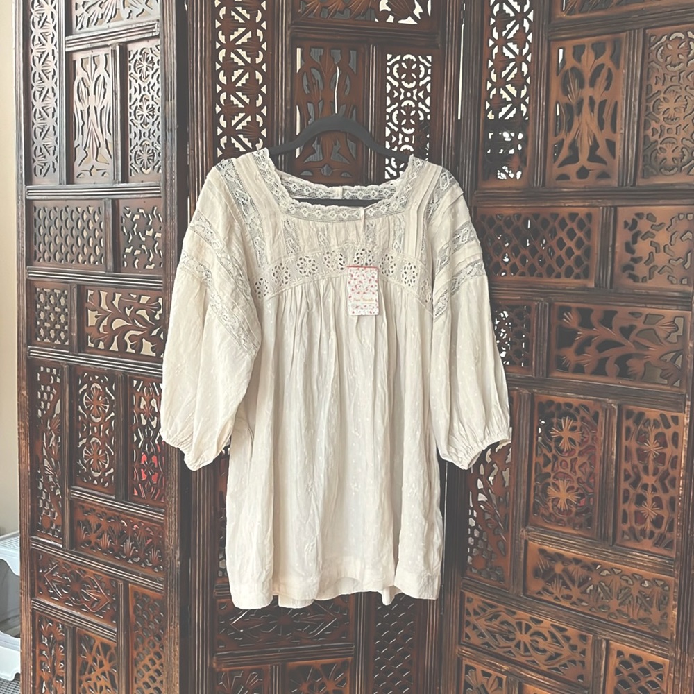 NWT Free People Azalea Lace Tunic Dress Top XS